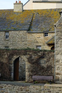 Old stone house at the port of Roscoff