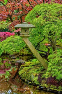 Stone lantern in Japanese garden