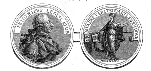 Commemorative coin on Frederick the Great as a legislator