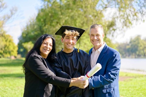 Young recently graduated boy