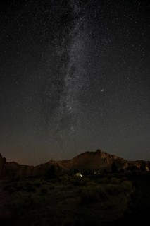 Canyon in front of night sky
