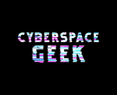 Cyberspace Geek text art design for printing. Trendy typography illustration