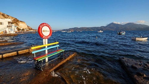 Colourful bench