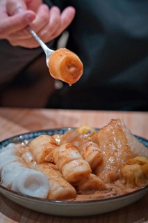 Delicious rice noodle roll in a Cantonese restaurant in Macau