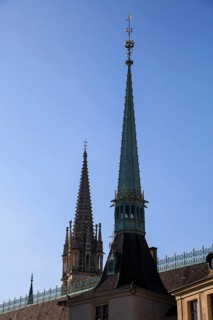 Towers of the Palais des Ducs de Lorraine and the neo-Gothic Basilica of Saint-Epvre