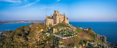 St Michaels Mount from a drone
