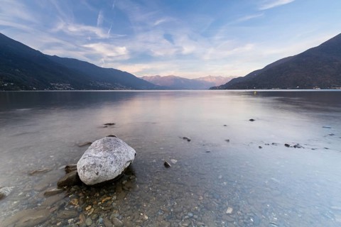 Single stone on the shore
