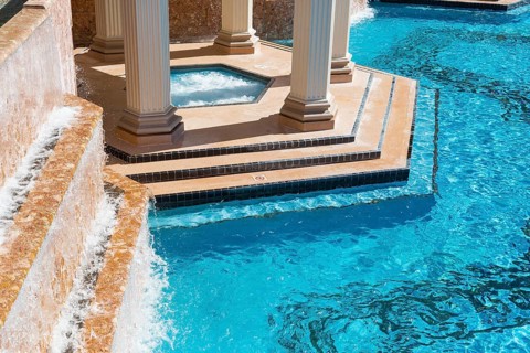 Exotic luxury swimming pool water