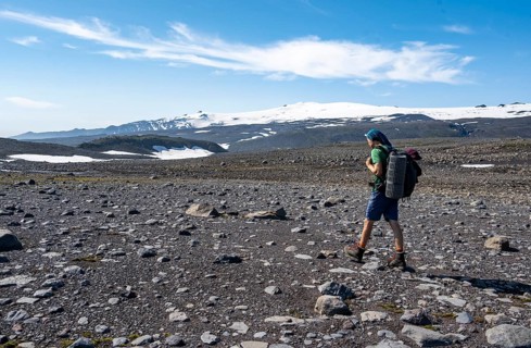 Hiker on hiking trail