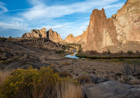 Red rock walls in the morning sun