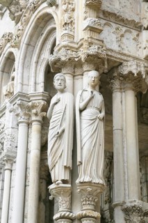 Sculptures on the north portal of Notre Dame Cathedral of Chartres