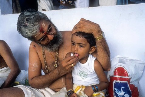 Ezhuthiniruthu Ceremony on Vijayadasami day in Saraswathy temple at Panachikadu near Kottayam