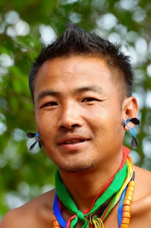 Naga tribesman in traditional dress