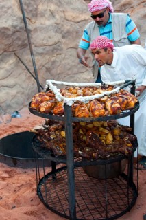 Earth oven in Bedouin camp