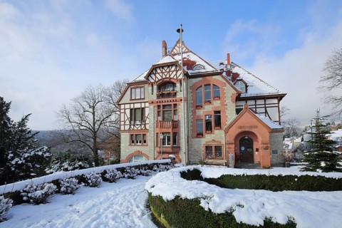 City Hall Villa Bonn built in 1860 in the snow in Kronberg