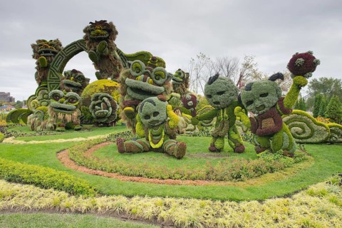 Pflanzenskulpturen im Jacques Cartier Park