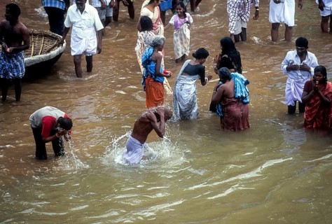 people bathing