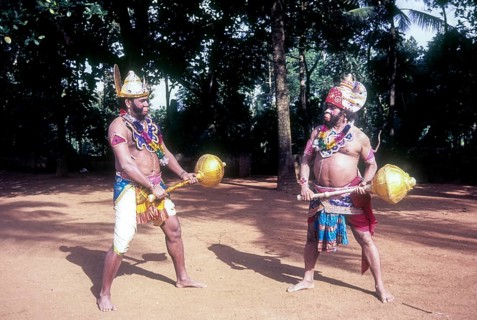 Hanuman in Athachamayam celebration procession in Tripunithua during raining