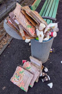 Pizza packaging bin