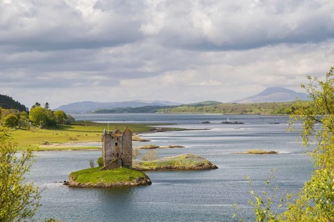 View of the medieval tower house on Tidal Island