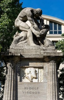 Rudolf Virchow Monument in front of the Charite Hospital Complex