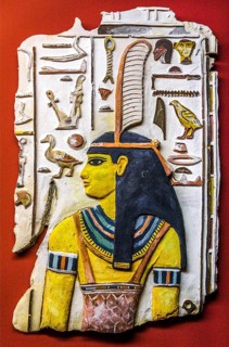 Egyptian relief with ostrich feather