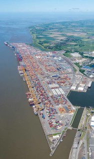Aerial view of the Container Terminal Bremerhaven