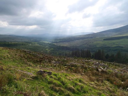 Hilly landscape in Southern Ireland on the edge of the Ring of Kerry. Ballaghasheen Pass