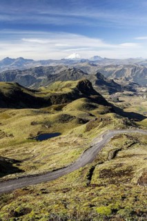 View of road through mountain pass