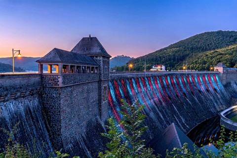 Dam in evening light