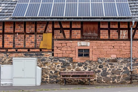 Historic farmhouse with photovoltaic system