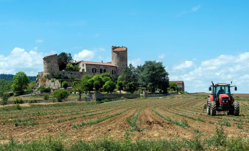 Lauriat castle. Beaumont. Haute Loire departement. Auvergne Rhone Alpes. France