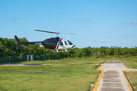 Helicopter type Bell 206B Jet Ranger III on approach