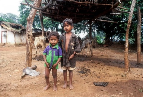 Irula tribal Children standing near Anaikatti