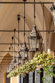 Lanterns at Arcades of Sukiennice Cloth Hall