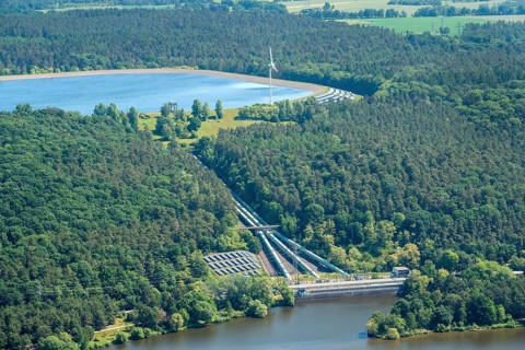 Aerial view of the pumped storage power plant