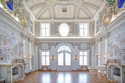 White Hall with lavish stucco elements