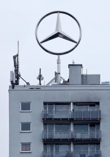 Mercedes star on a high-rise building