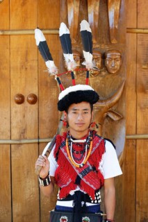 Naga tribesman in traditional dress