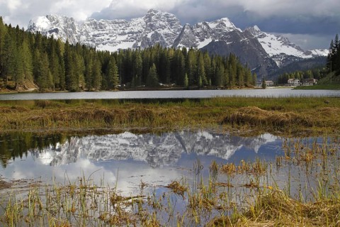 View of mountain lake habitat