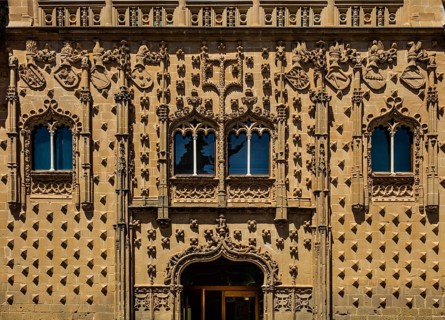 Jabalquinto Palace with its facade of lush isabelline decorations