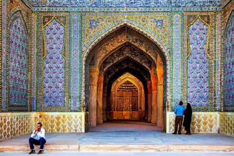 Faience-clad portal