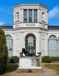 Statue of the Dying Gaul in front of the Orangery in Putbus on the island of Ruegen