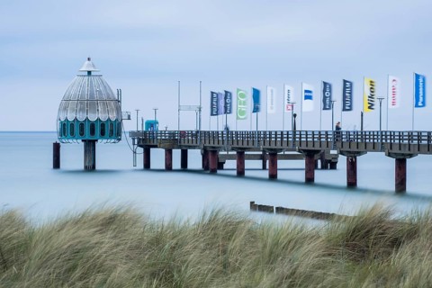Diving gondola and pier in Zingst