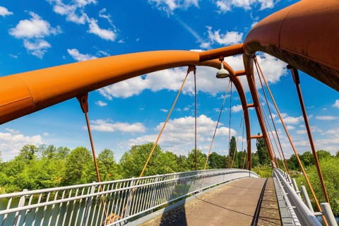 Arched bridge over the Hohenzollern Canal in Jungfernheide