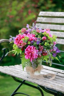 Colourful bouquet in red
