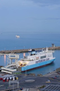 Coastal harbour at dusk