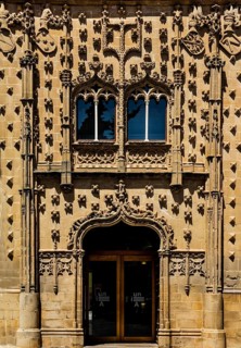 Jabalquinto Palace with its facade of lush isabelline decorations