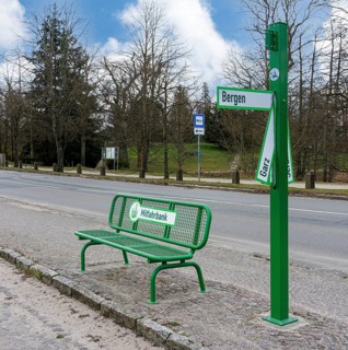 Carpooling bench in Putbus on the island of Ruegen