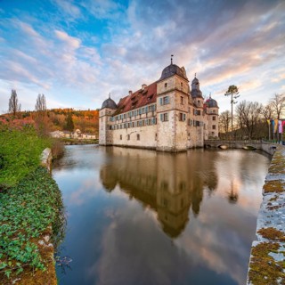 Mitwitz moated castle in the evening